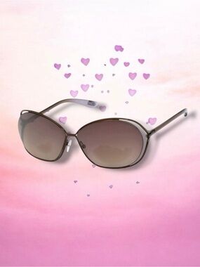 🆕💗TOM FORD Cut-Out Metal Acetate Oversized Sunglasses, BROWN, Bronze Frame, NWT